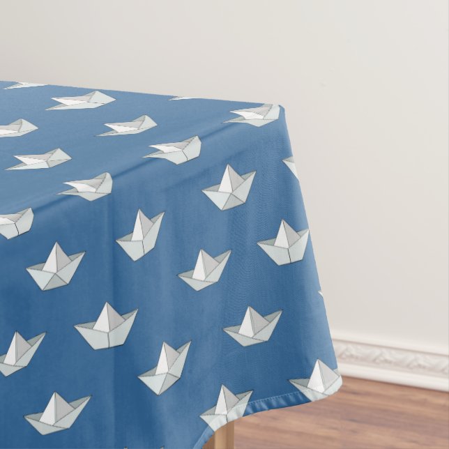 Origami Boats On The Water Pattern Tablecloth (In Situ)