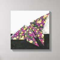 Origami Butterfly on Floral Paper
