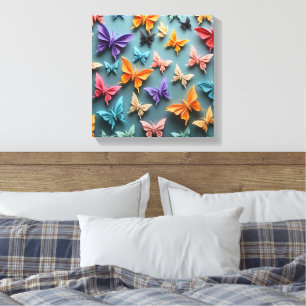 Origami Butterfly Pattern Canvas Print