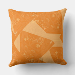 Origami Chintz (L) Orange Fizz Throw Pillow