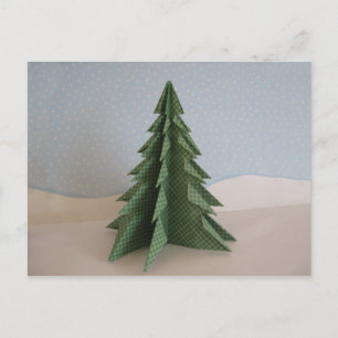 Origami Christmas tree Holiday Postcard