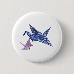 Origami Crane 2 Inch Round Button
