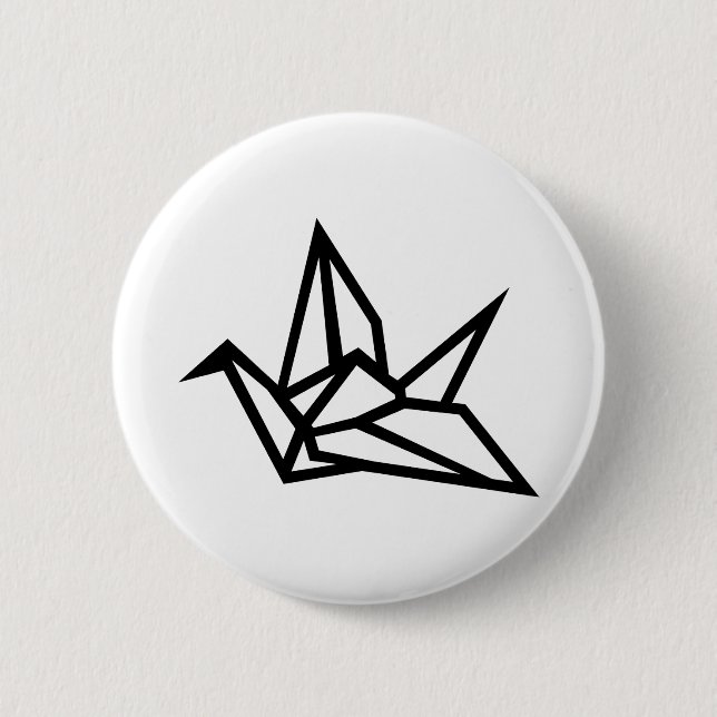 Origami crane 2 inch round button (Front)
