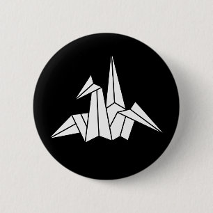 Origami crane 2 inch round button