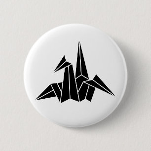 Origami crane 2 inch round button