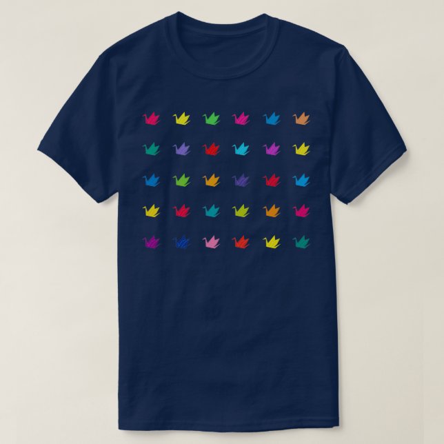 Origami cranes pattern T-Shirt (Design Front)