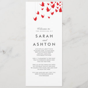 Origami Cranes Wedding Program