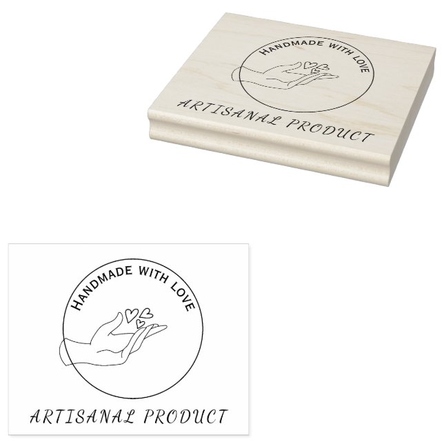 Origami Custom Handmade Large Rubber Stamp (Stamped)