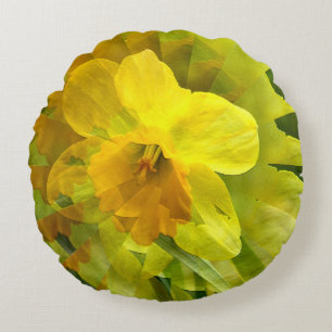 Origami Daffodil....... Round Pillow