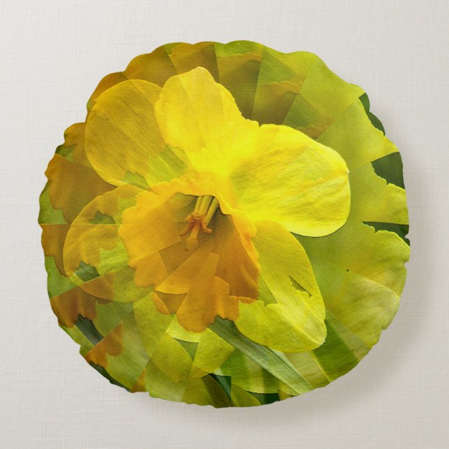 Origami Daffodil....... Round Pillow (Front)