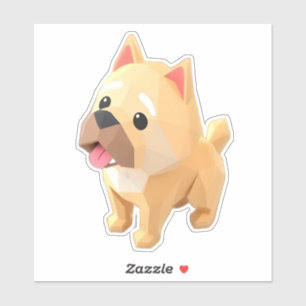 origami dog laptop sticker 