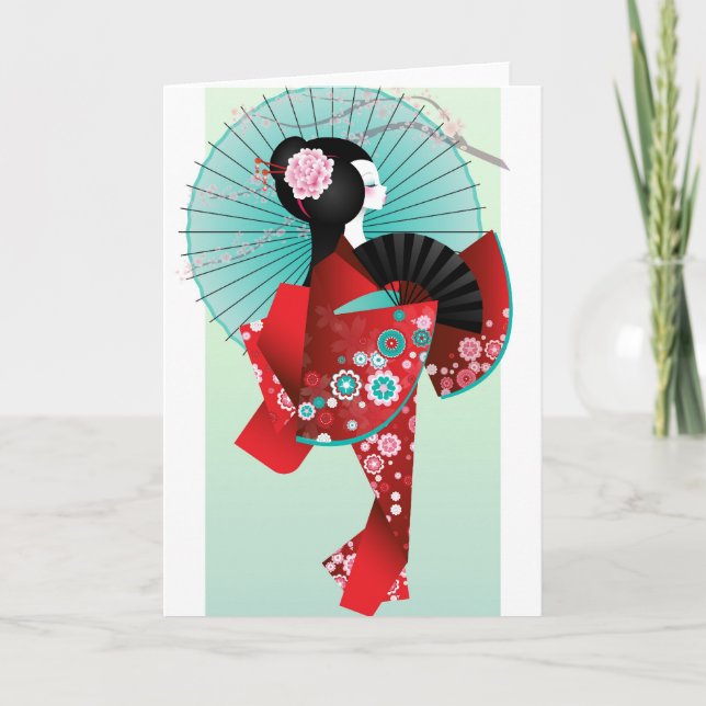 Origami Doll Greeting Card (Front)