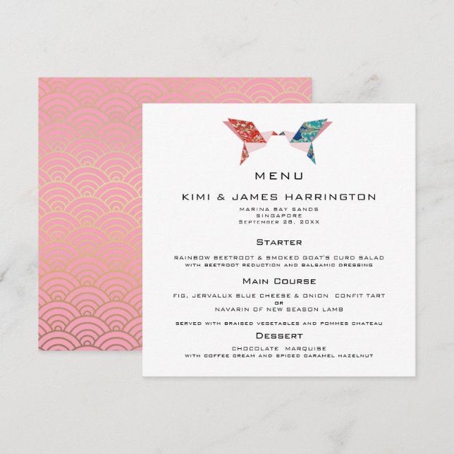 Origami Doves | Wedding Invitation (Front/Back)