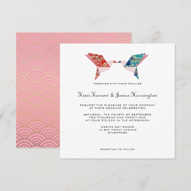 Origami Doves | Wedding Invitation (Front/Back)