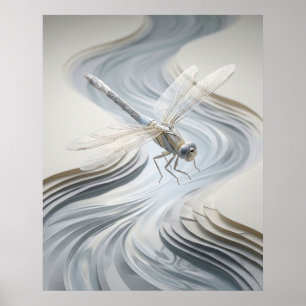 Origami Dragonfly Stream Poster