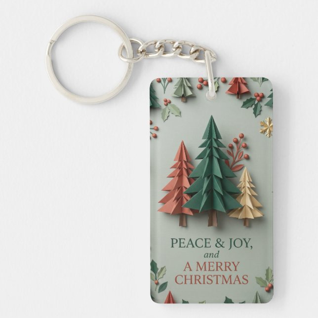 Origami Evergreen Wishes Keychain (Front)