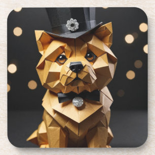 Origami fancy chow chow  coaster
