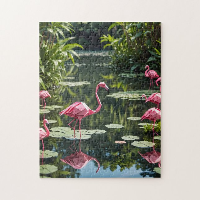Origami Flamingo  Jigsaw Puzzle (Vertical)