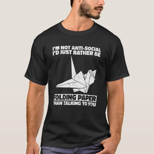 Origami Folding Paper for a Paper Crane   T-Shirt (Front)