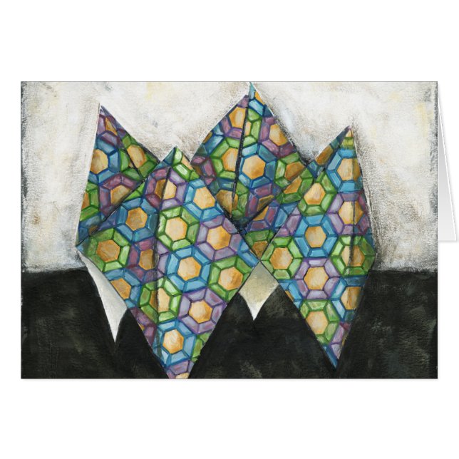 Origami Fortune Teller on Geometric Paper (Front Horizontal)