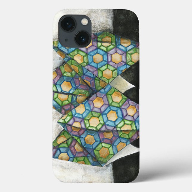 Origami Fortune Teller on Geometric Paper Case-Mate iPhone Case (Back)