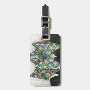 Origami Fortune Teller on Geometric Paper Luggage Tag