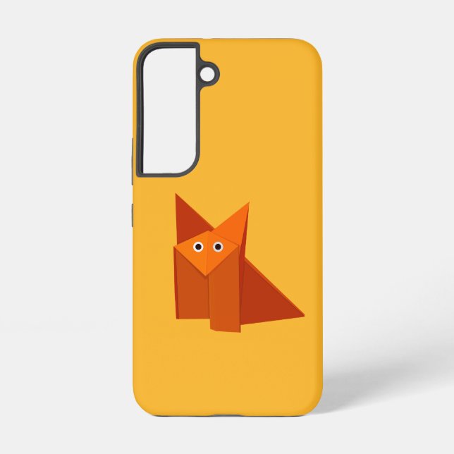 Origami Fox Kawaii Cute Orange Yellow Samsung Galaxy S22 Case (Back)