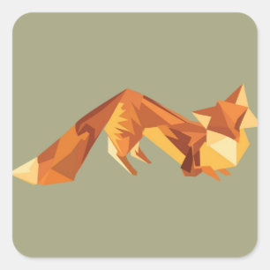 Origami fox sticker