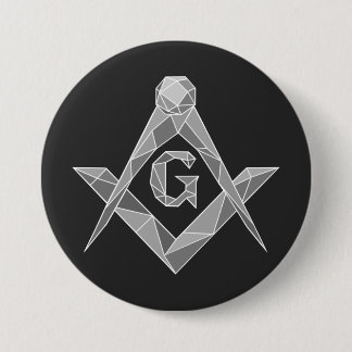 Origami freemasonry symbol 3 inch round button