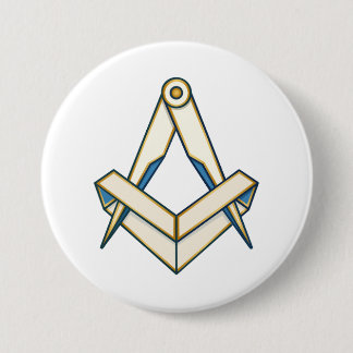 Origami freemasonry symbol 3 inch round button