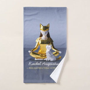 Origami Gold Foil Yoga Méditer Catwoman and Cat
