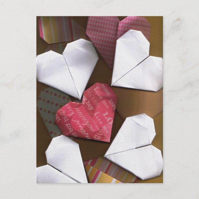 Origami Hearts Postcard (Front)