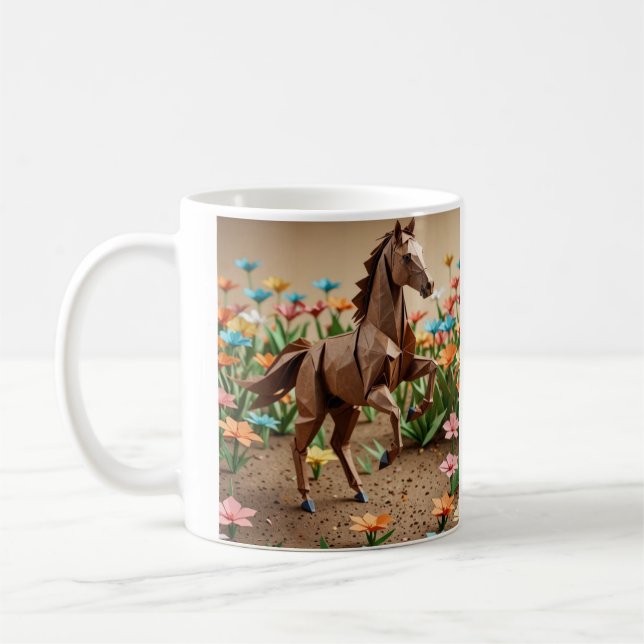 Origami Horse Coffee Mug (Left)