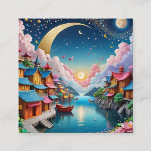 Origami is the traditional Japanese art of paper f Square Business Card