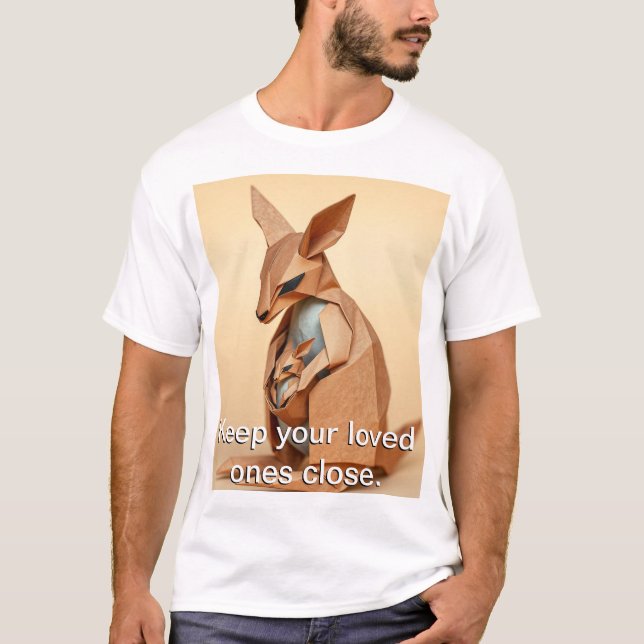 Origami Kangaroo and its Joey  T-Shirt (Front)