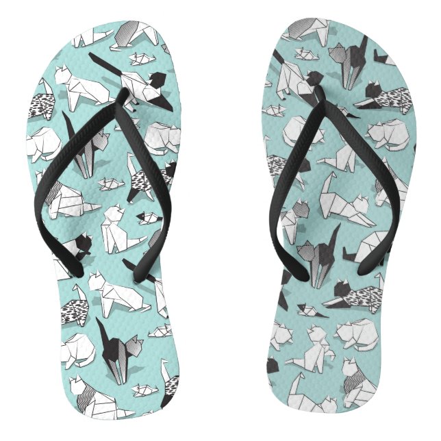Origami kitten friends // geometric cat breeds flip flops (Footbed)