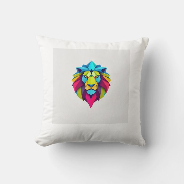 Origami lion t-shirt design  throw pillow (Front)