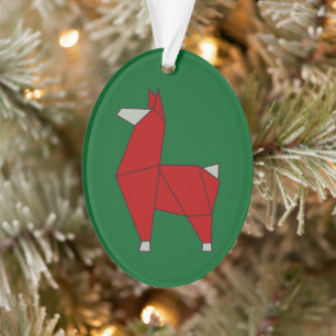 Origami Llama Acrylic Ornament