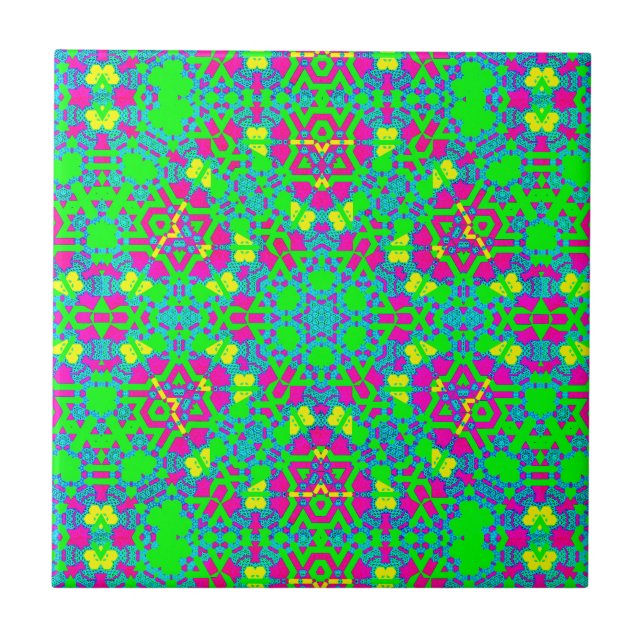 Origami Mauve Green Multi Tile (Front)