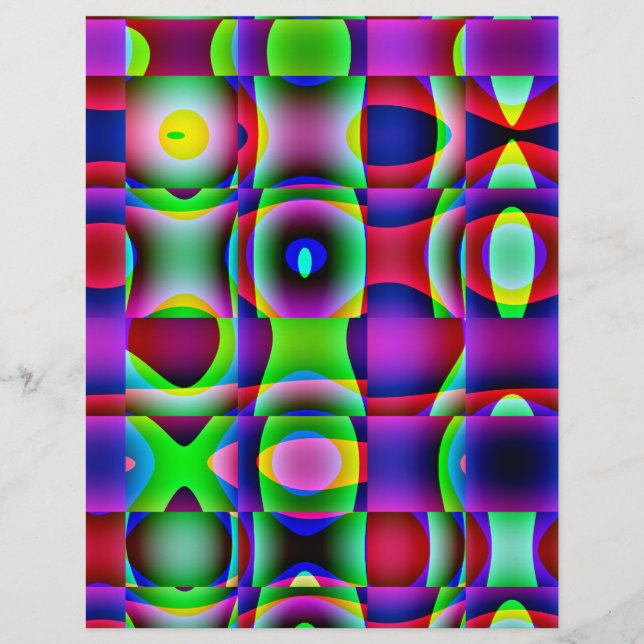 Origami Paper, Abstract Cheery Colourful Squares Flyer (Front)