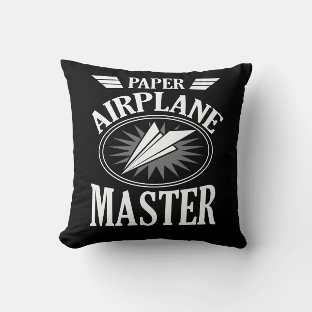 Origami Paper Airplane Master For Kids Throw Pillow (Front)