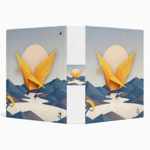Origami Paper Crane Vector Art Binder