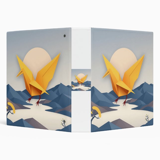 Origami Paper Crane Vector Art Binder (Background)