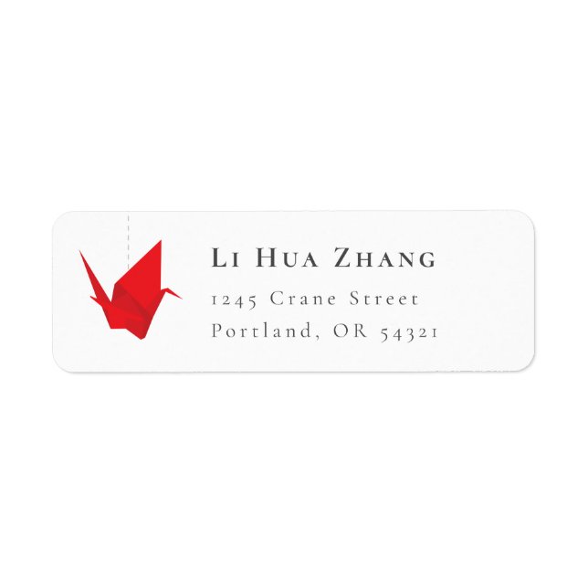 Origami Paper Cranes Return Address (Front)
