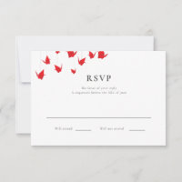 Origami Paper Cranes Wedding RSVP
