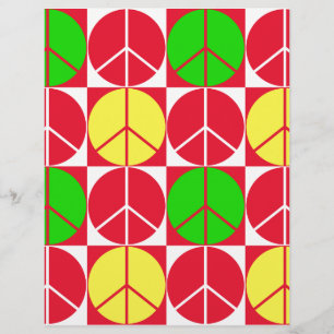 Origami Paper Peace Chequered Red Yellow Green