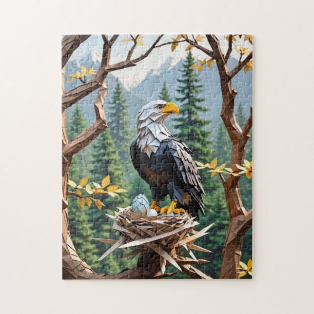 Origami Patriotic American Eagle Jigsaw Puzzle (Vertical)