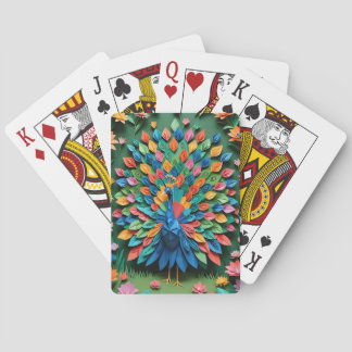 Origami Peacock T-shirt women's Playing Cards