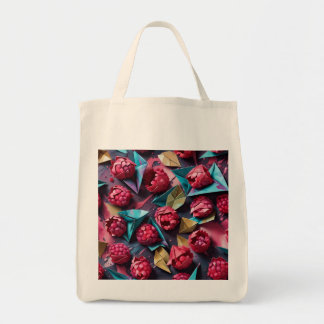 Origami Raspberry Acrylic Pink Pattern Tote Bag