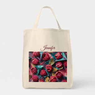 Origami Raspberry Acrylic Pink Personalized Tote Bag